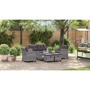 Vidaxl 6 Piece Garden Sofa Set With Cushions Poly Rattan Dark Grey