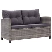 Vidaxl 2-seater Garden Sofa With Cushions Grey 124 Cm Poly Rattan