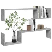 Vidaxl Wall Shelf 2 Pcs Concrete Grey 100x15x20 Cm Engineered Wood