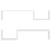 Vidaxl Wall Shelf 2 Pcs White 100x15x20 Cm Engineered Wood