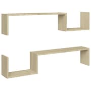 Vidaxl Wall Shelf 2 Pcs Sonoma Oak 100x15x20 Cm Engineered Wood