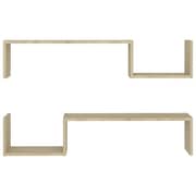 Vidaxl Wall Shelf 2 Pcs Sonoma Oak 100x15x20 Cm Engineered Wood