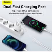 Baseus 20W USB C PD Fast Charger Dual Port Type-C Quick QC3.0 Wall Adapter EU Plug White