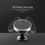 Baseus 360-degree Magnetic Car Mount Dashboard Phone Holder Silver