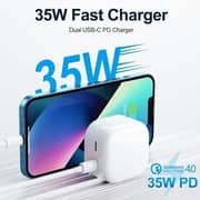 Joyroom Dual USB C/PD Fast Charger White