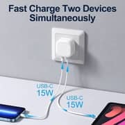 Joyroom Dual USB C/PD Fast Charger White