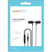 Porodo PB-STINEP-BK Wired In Ear Headset Black