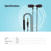 Porodo PB-STINEP-BK Wired In Ear Headset Black