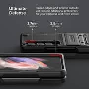 Vrs Design Quick Stand Active Designed For Samsung Galaxy Z Fold 4 Case Cover (2022) With Multi Angle Kickstand And Cover Screen Protector- Matte Black