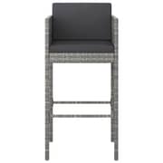 Vidaxl Bar Stools 2 Pcs With Cushions Grey Poly Rattan