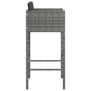 Vidaxl Bar Stools 2 Pcs With Cushions Grey Poly Rattan