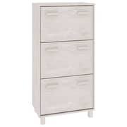 vidaXL Shoe Cabinet HAMAR White 59.5x35x117 cm Solid Wood Pine