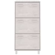 vidaXL Shoe Cabinet HAMAR White 59.5x35x117 cm Solid Wood Pine
