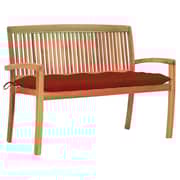 Vidaxl Stacking Garden Bench With Cushion 128.5 Cm Solid Teak Wood