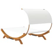 Vidaxl Hammock With Canopy 165x203x126 Cm Solid Bent Wood Cream