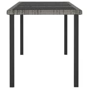 Vidaxl Garden Dining Table Grey 180x70x73 Cm Poly Rattan