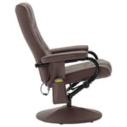 Vidaxl Tv Armchair With Foot Stool Brown Faux Leather