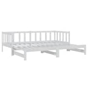 Vidaxl Pull-out Day Bed White Solid Pinewood 2x