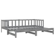 Vidaxl Pull-out Day Bed Grey Solid Pinewood 2x