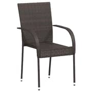 Vidaxl Stackable Outdoor Chairs 2 Pcs Poly Rattan Brown