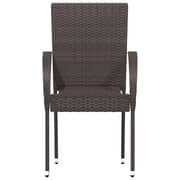 Vidaxl Stackable Outdoor Chairs 2 Pcs Poly Rattan Brown