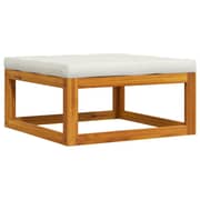 Vidaxl Footrest With Cream White Cushion Solid Acacia Wood