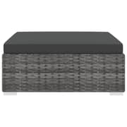Vidaxl Sectional Footrest 1 Pc With Cushion Poly Rattan Grey
