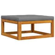 Vidaxl Footrest With Dark Grey Cushion Solid Acacia Wood
