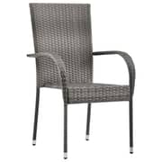 Vidaxl Stackable Outdoor Chairs 6 Pcs Grey Poly Rattan