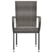 Vidaxl Stackable Outdoor Chairs 6 Pcs Grey Poly Rattan