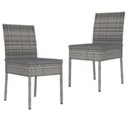 Vidaxl Garden Dining Chairs 2 Pcs Poly Rattan Grey