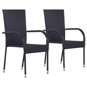 vidaXL Stackable Outdoor Chairs 2pcs