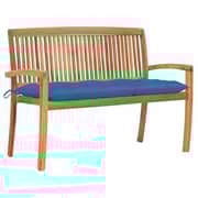 Vidaxl Stacking Garden Bench With Cushion 128.5 Cm Solid Teak Wood