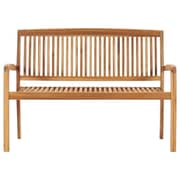 Vidaxl Stacking Garden Bench With Cushion 128.5 Cm Solid Teak Wood
