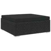 Vidaxl Sectional Footrest 1 Pc With Cushion Poly Rattan Black