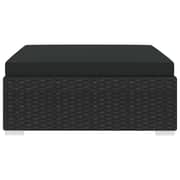 Vidaxl Sectional Footrest 1 Pc With Cushion Poly Rattan Black