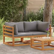 Vidaxl Sectional Corner Sofas 2 Pcs With Cushions Dark Grey