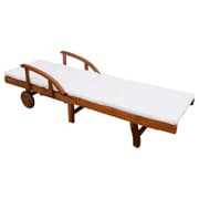 vidaXL Sun Lounger With Solid Cushion