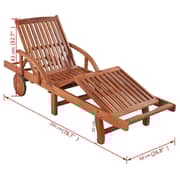 vidaXL Sun Lounger With Solid Cushion