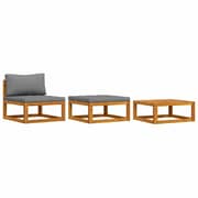 Vidaxl 3 Piece Garden Lounge Set With Cushions Solid Acacia Wood