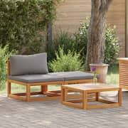 Vidaxl 3 Piece Garden Lounge Set With Cushions Solid Acacia Wood