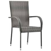 Vidaxl Stackable Outdoor Chairs 4 Pcs Grey Poly Rattan