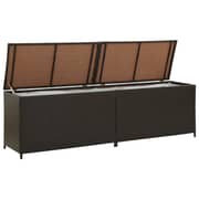 Vidaxl Garden Storage Box Poly Rattan 200x50x60 Cm Brown