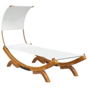 Vidaxl Hammock With Canopy 100x200x126 Cm Solid Bent Wood Cream