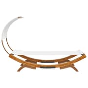 Vidaxl Hammock With Canopy 100x200x126 Cm Solid Bent Wood Cream