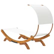 Vidaxl Hammock With Canopy 100x200x126 Cm Solid Bent Wood Cream