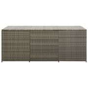 Vidaxl Garden Storage Box Poly Rattan 180x90x75 Cm Grey