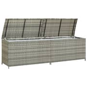 Vidaxl Garden Storage Box Poly Rattan 200x50x60 Cm Grey