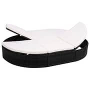 Vidaxl Outdoor Lounge Bed With Cushion Poly Rattan Black