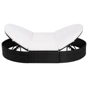 Vidaxl Outdoor Lounge Bed With Cushion Poly Rattan Black